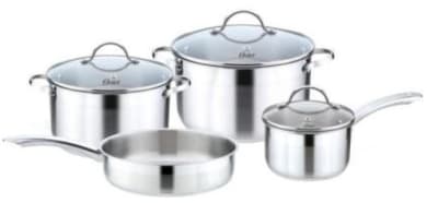 BATERIA DE COCINA OSTER/ BRILLANTE 7 PIEZAS ACERO INOX OS-16511