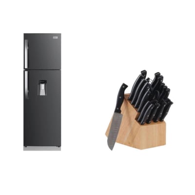 REFRIGERADOR 249LTS + BLOQUE DE CUCHILLO 22 OSTER/ PACK LINEA BLANCA-MENAJE OS-BNF2900HBD + 70555.22