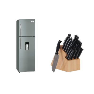 REFRIGERADOR 249LTS + BLOQUE DE CUCHILLO 22 OSTER/ PACK LINEA BLANCA-MENAJE OS-BNF2900HVD + 70555.221