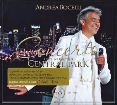 CD ANDREA BOCELLI/ CONCERTO: ONE NIGHT IN CENTRAL PARK 1CD