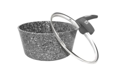 OLLA WH/ CON MANGO Y TAPA MARMOL GRIS 20CM