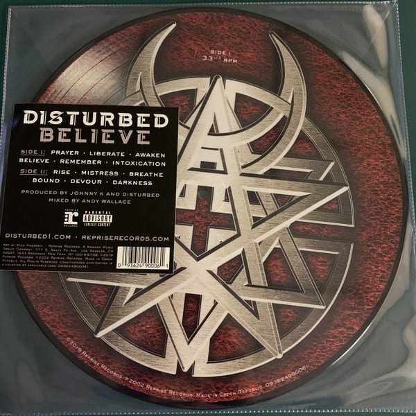 VINILO DISTURBED/ BELIEVE (PICTURE) 1LP1