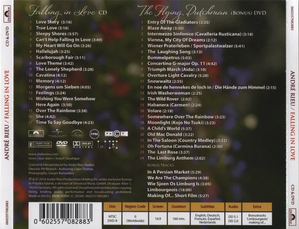 CD ANDRÉ RIEU & HIS JOHANN STRAUSS ORCHESTRA/ FALLING IN LOVE 2(CD+DVD)2