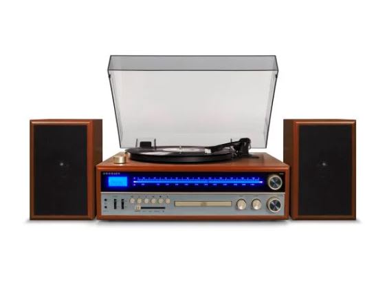 TORNAMESA CROSLEY/ 1975T SHELF SYSTEM WALNUT + LP DE REGALO1