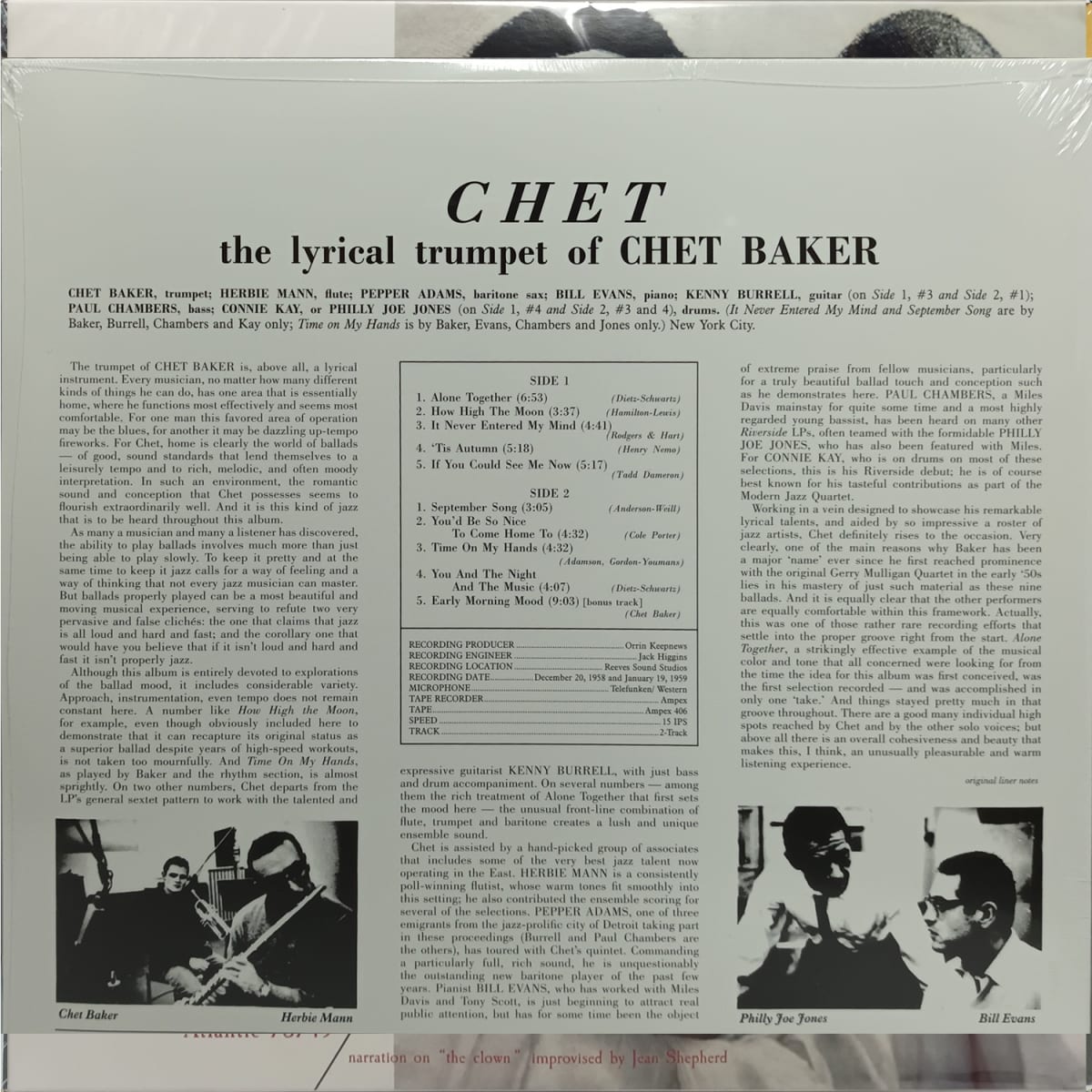 VINILO CHET BAKER/ CHET 1LP2