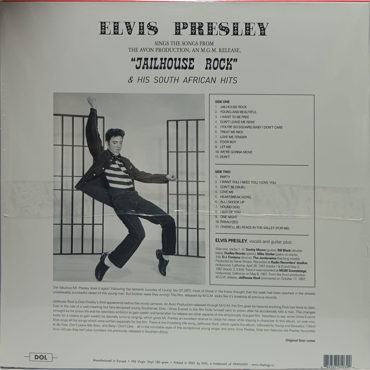 VINILO ELVIS PRESLEY/ JAILHOUSE ROCK (BLUE VINYL) 1LP2