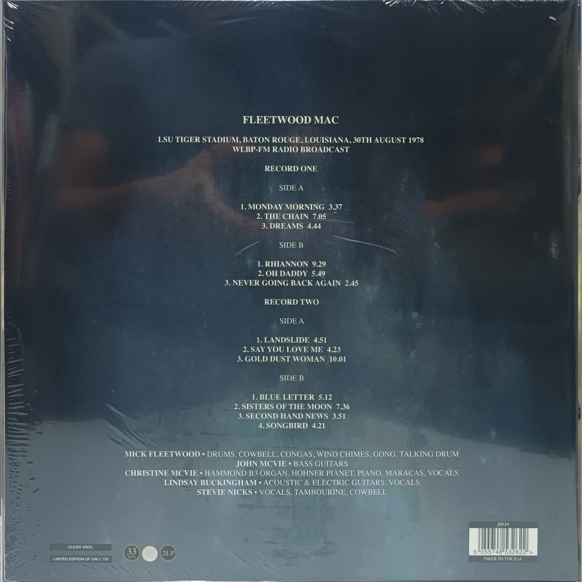 VINILO FLEETWOOD MAC/ LSU TIGER STADIUM. BATON ROUGE. LOUIS 30TH AUGUST 1978 WLBP (CLEAR VINYL) 2LP2