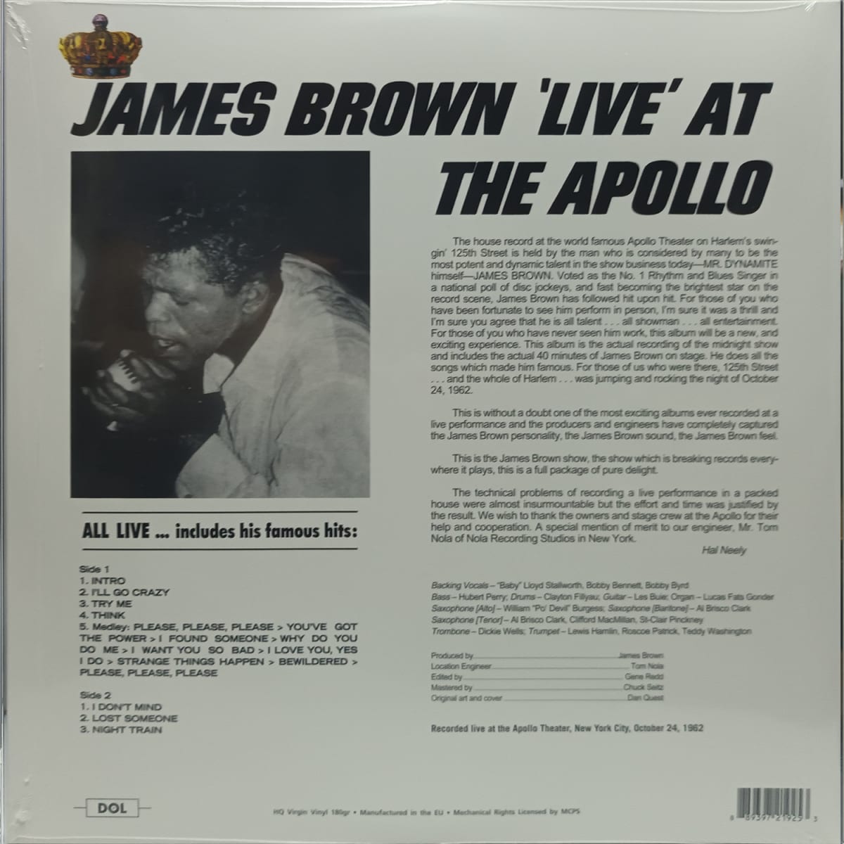 VINILO JAMES BROWN/ LIVE AT THE APOLLO 1LP2