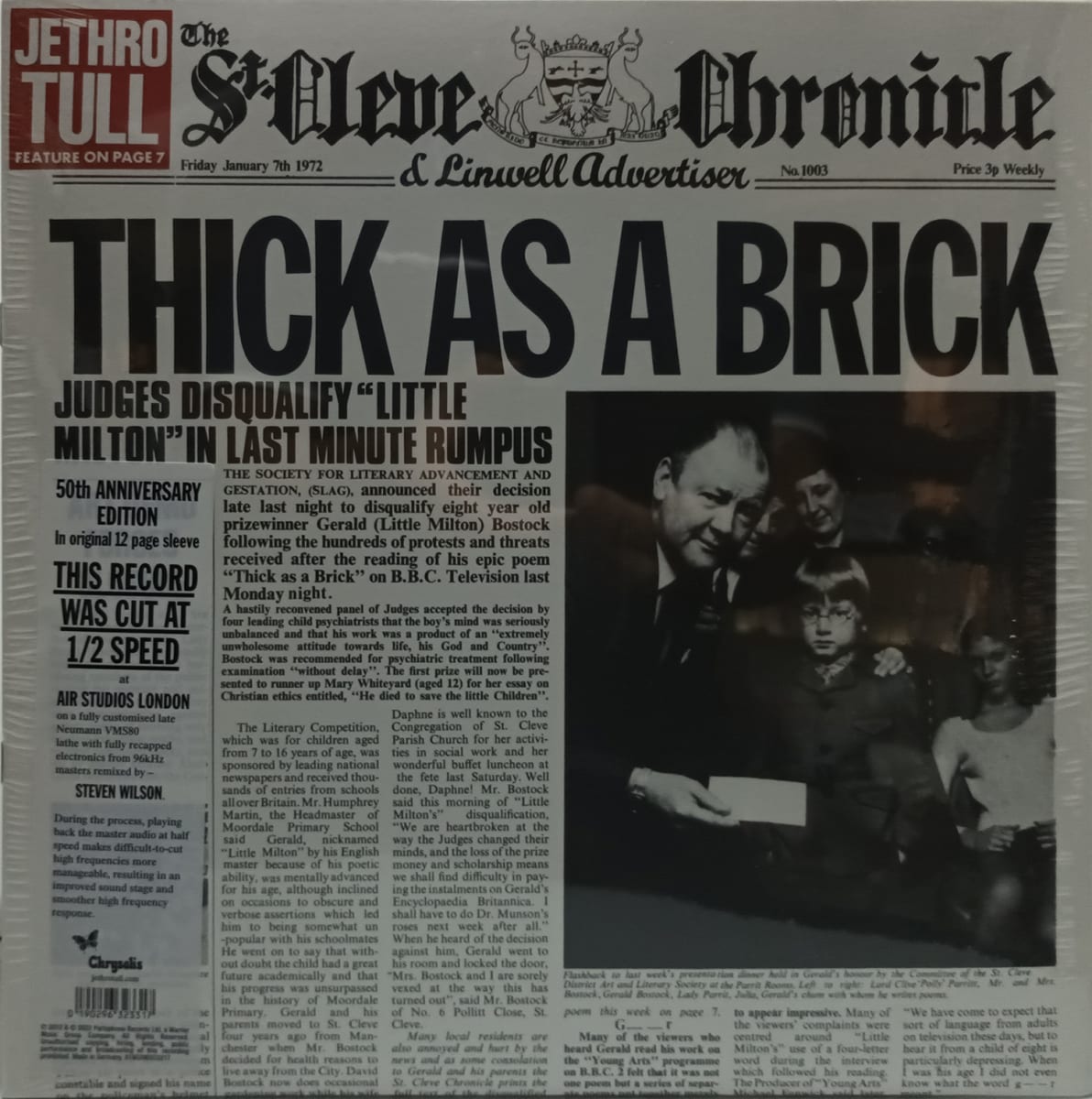 VINILO JETHRO TULL/ THICK AS A BRICK 0th Anniversary Edition, Remix 1LP1