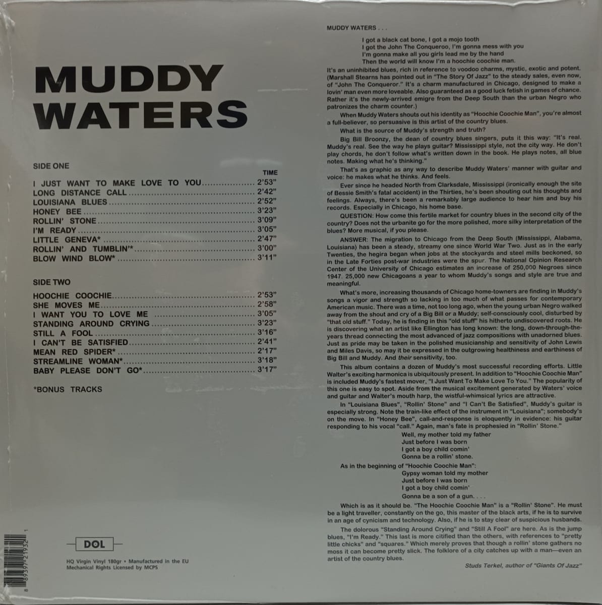 VINILO MUDDY WATERS/ THE BEST OF MUDDY WATERS 1LP2