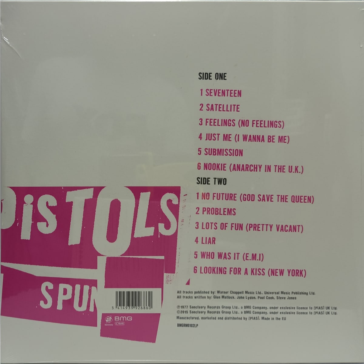 VINILO SEX PISTOLS/ SPUNK 1LP2