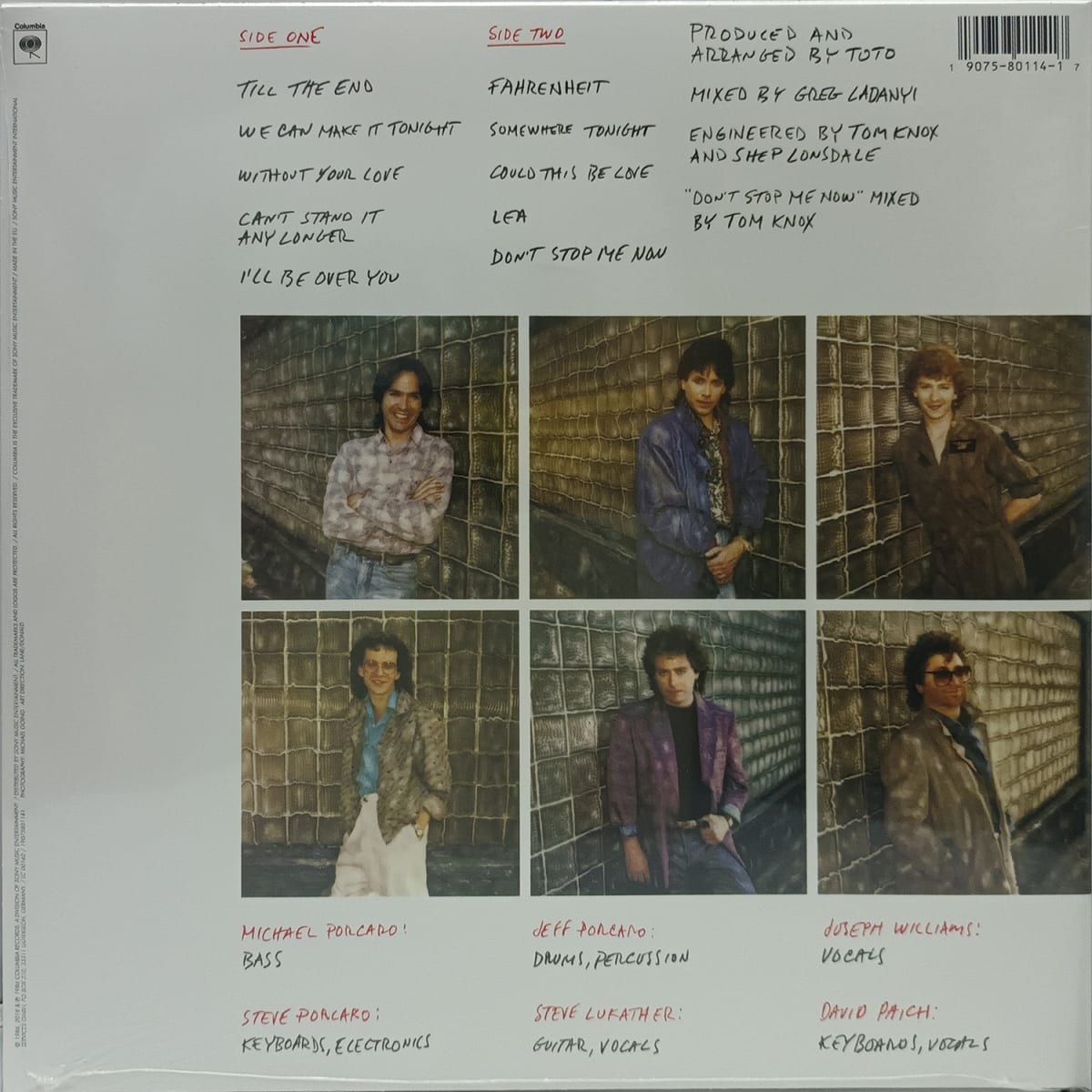 VINILO TOTO/ FAHRENHEIT 1LP2