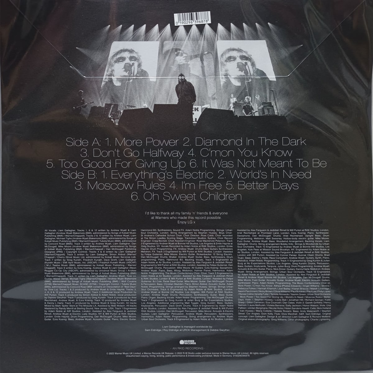 VINILO LIAM GALLAGHER/ C'MON YOU KNOW, LIMITED EDITION, CLEAR 1LP2