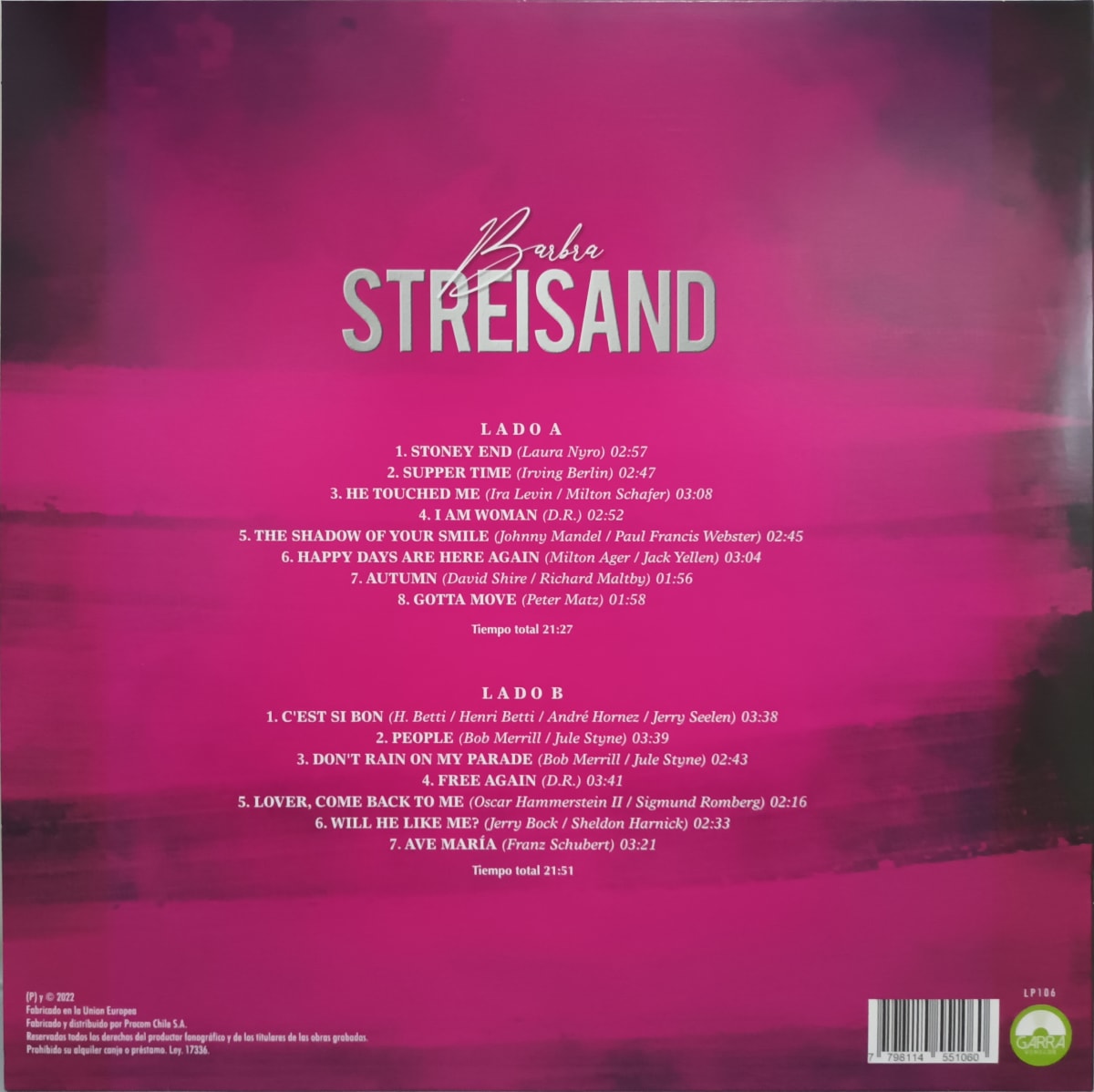 VINILO BARBRA STREISAND/ GRANDES CANCIONES 1LP3