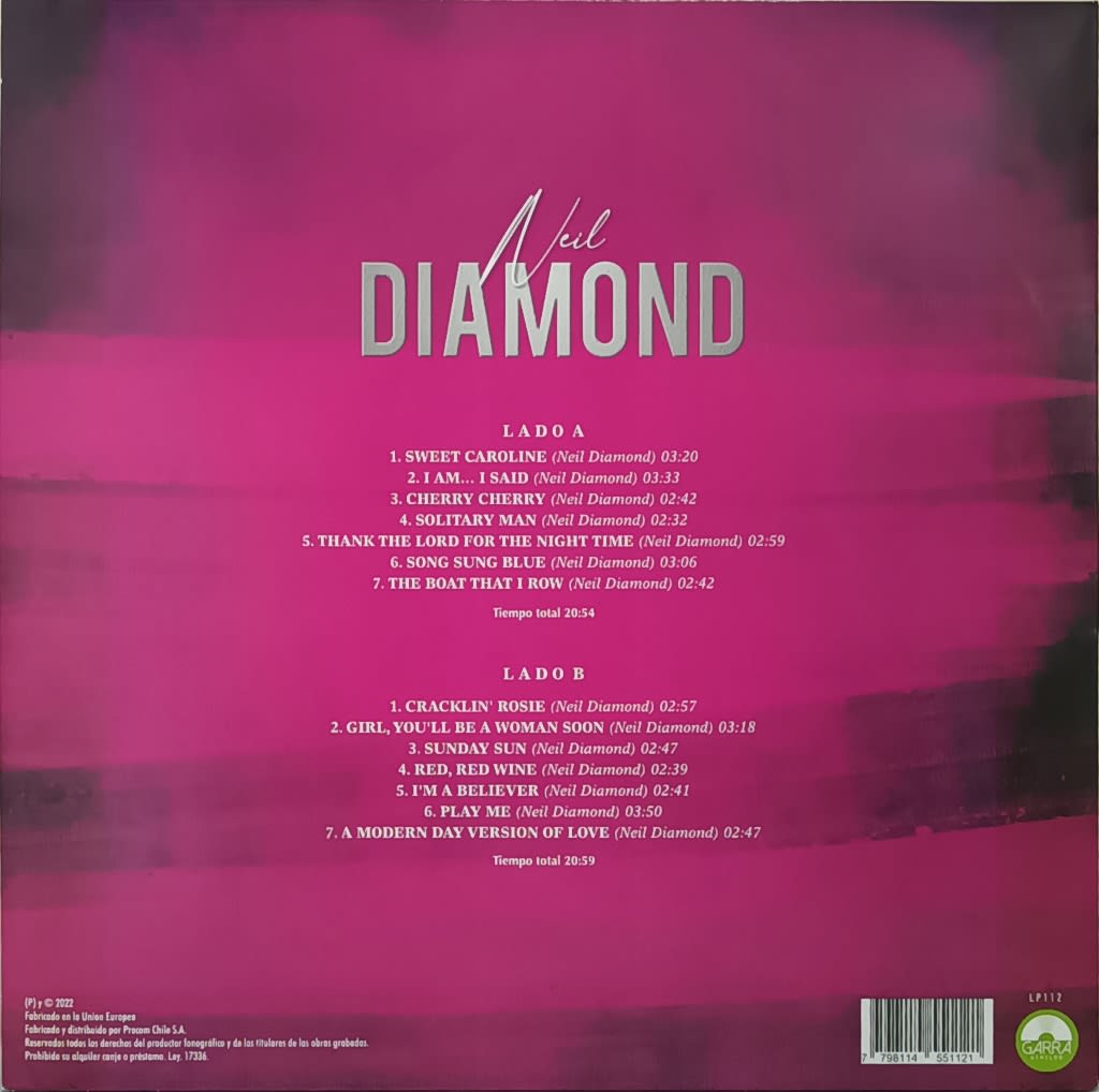 VINILO NEIL DIAMOND/ GRANDES CANCIONES 1LP2
