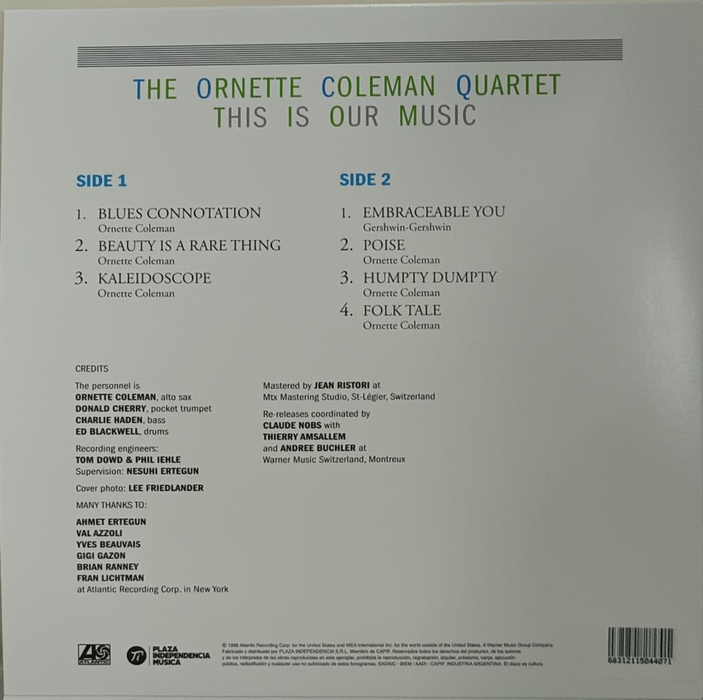 VINILO ORNETTE COLEMAN/ THIS IS OUR MUSIC 1LP2