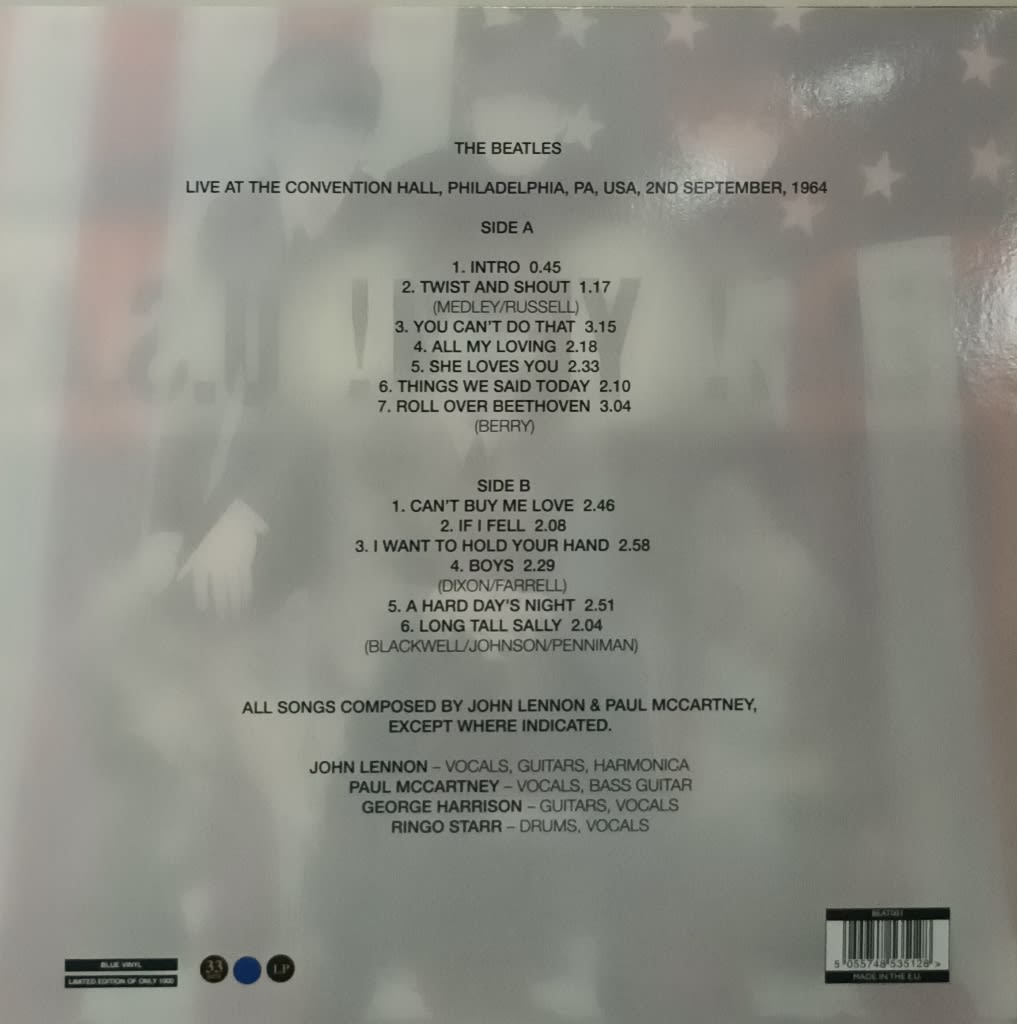 VINILO THE BEATLES/ AMERICAN TOUR 1965 (BLUE VINYL) 1LP1