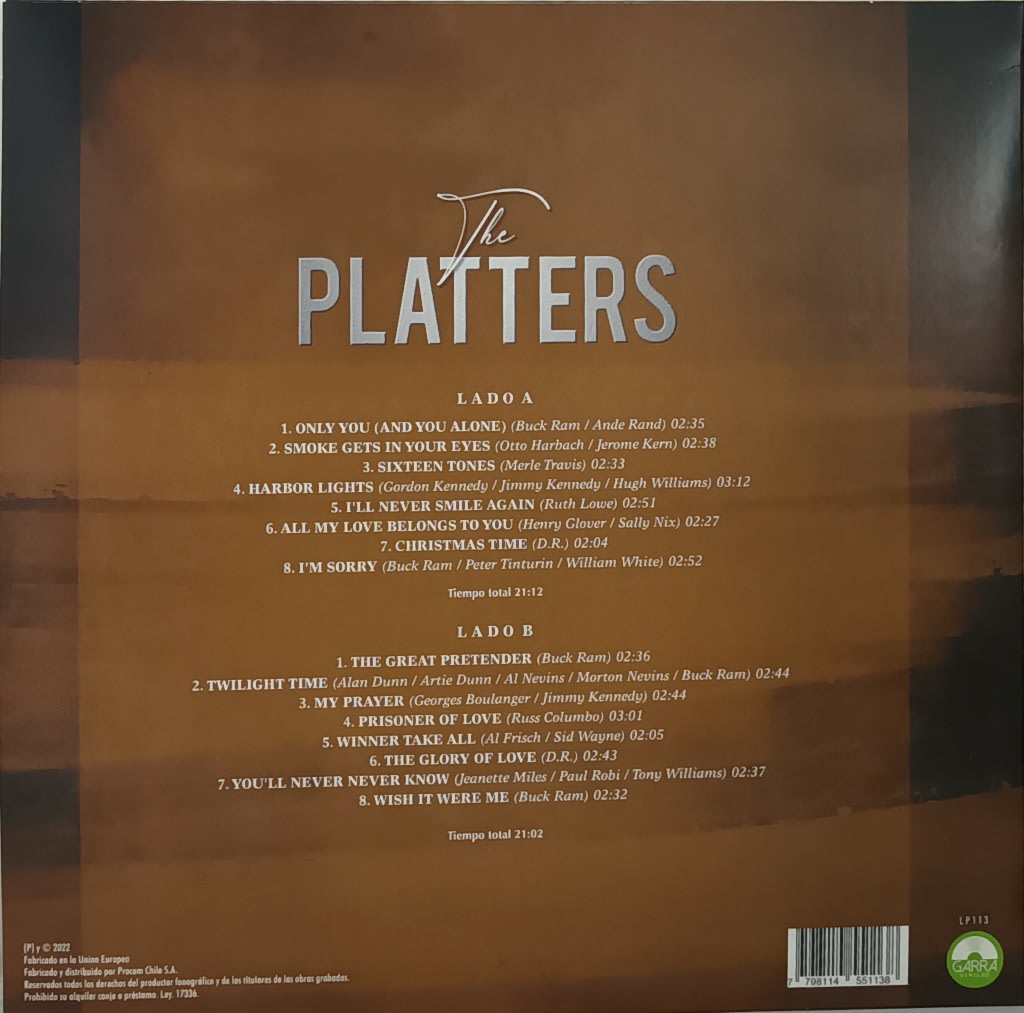 VINILO THE PLATTERS/ GRANDES CANCIONES 1LP2