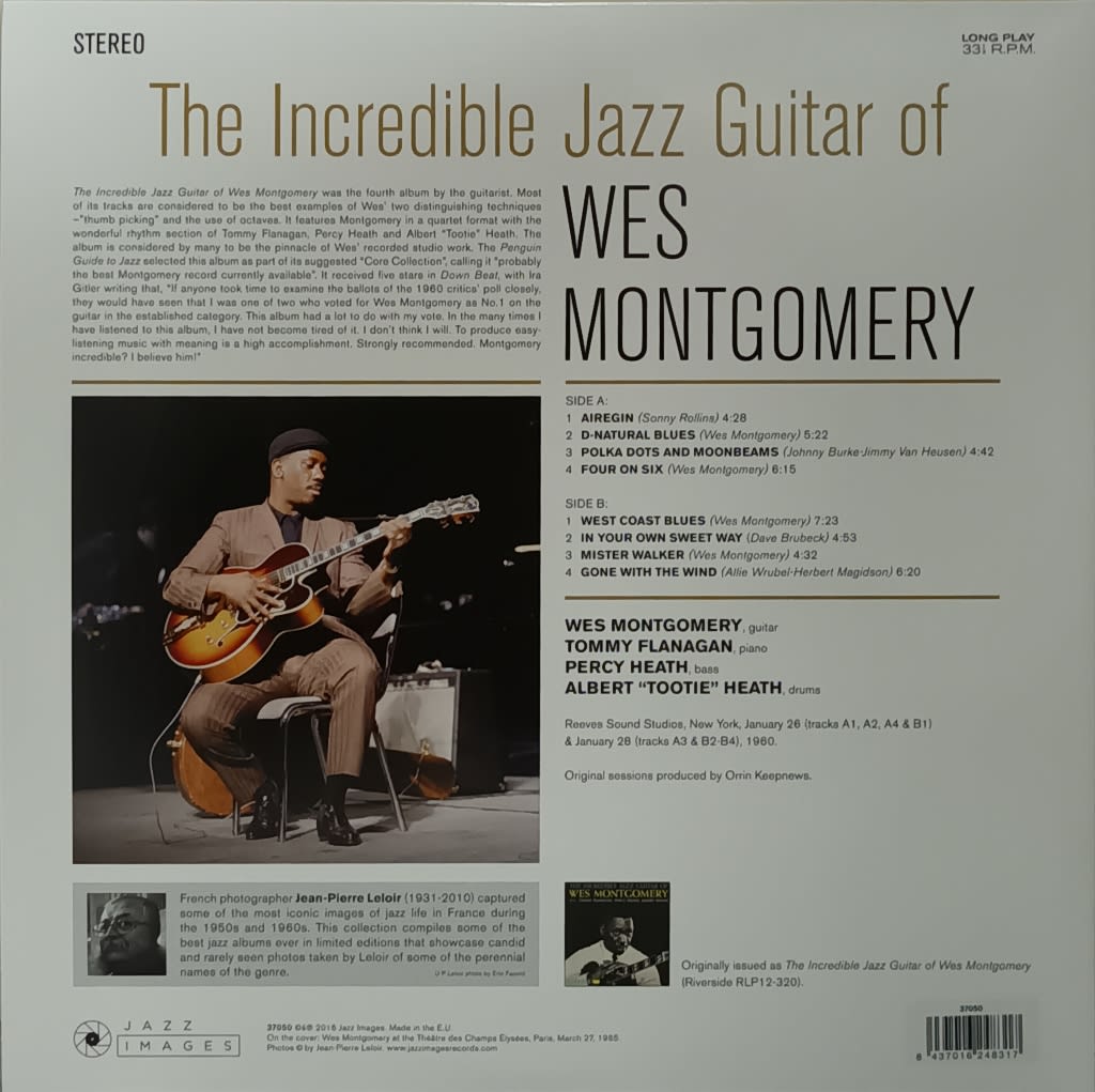 VINILO WES MONTGOMERY/ THE INCREDIBLE JAZZ GUITAR 1LP2
