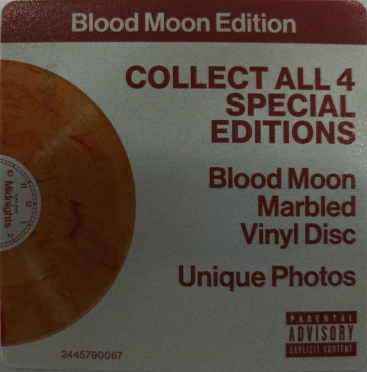 VINILO  TAYLOR SWIFT/ MIDNIGHTS  BLOOD MOON VINYL  1LP2