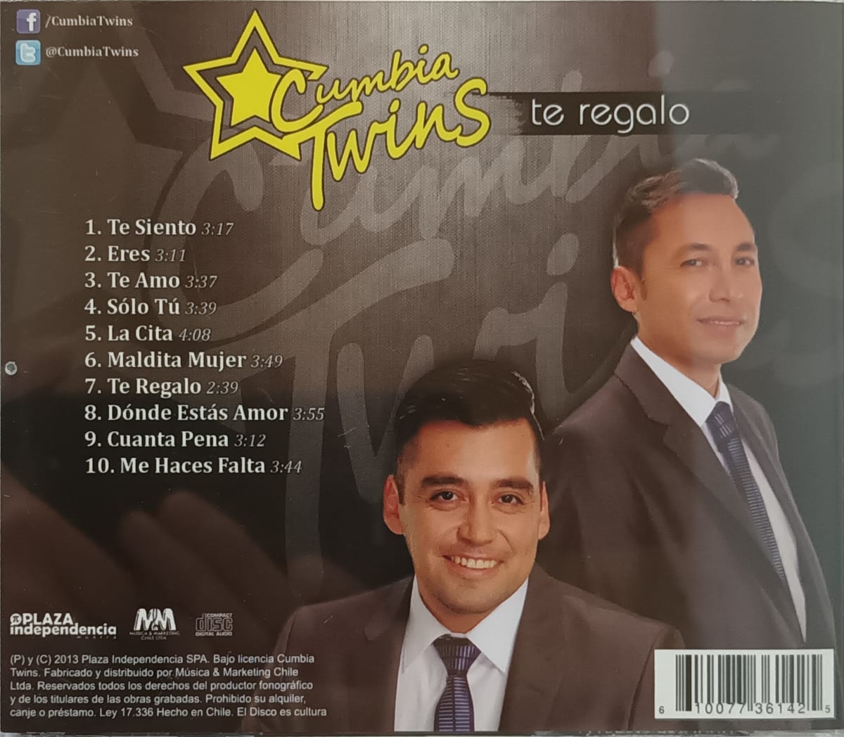 CD CUMBIA TWINS/ TE REGALO 1CD2