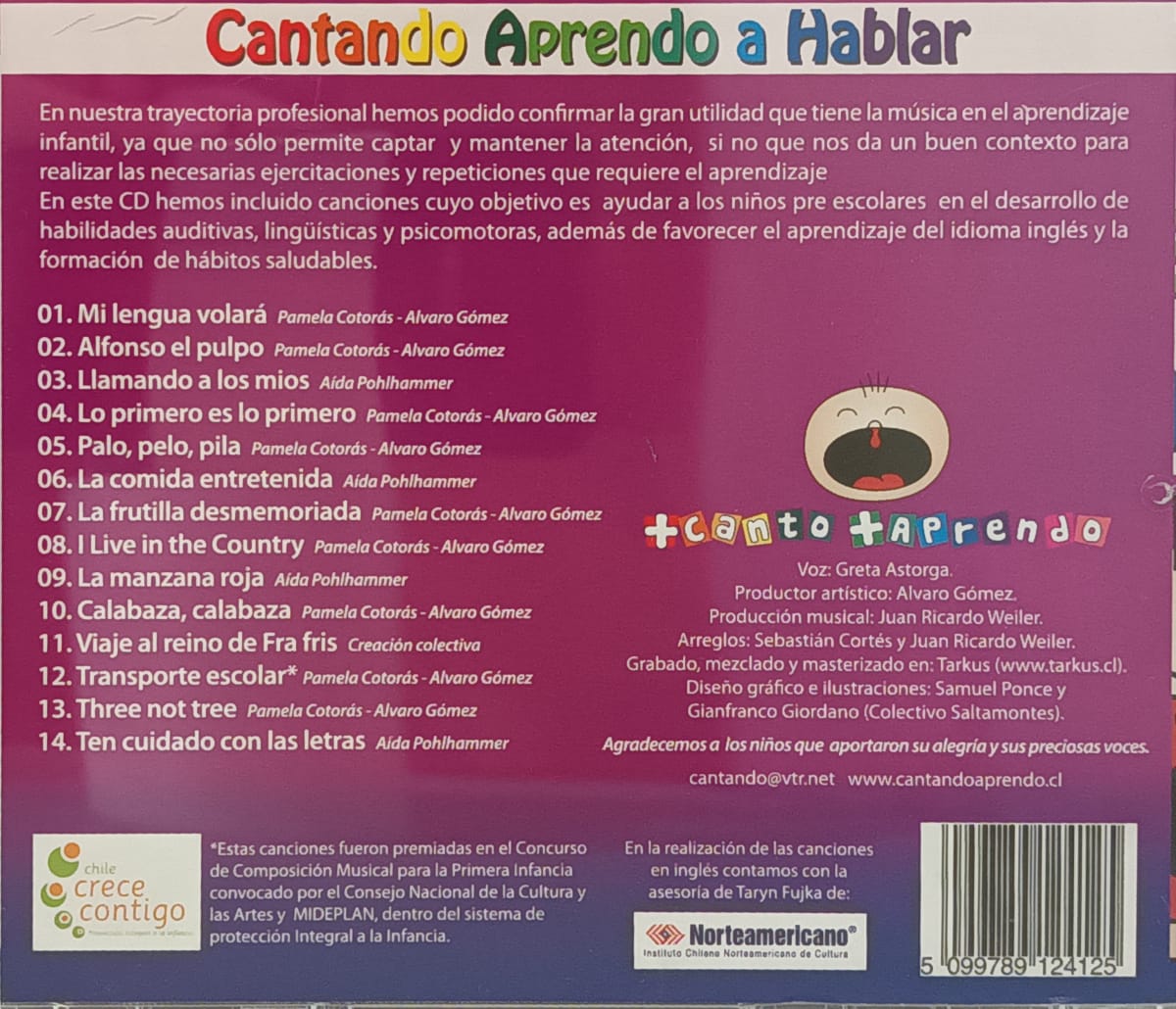 CD CANTANDO APRENDO A HABLAR/ + CANTO + APRENDO: ALFONSO EL PULPO 1CD2