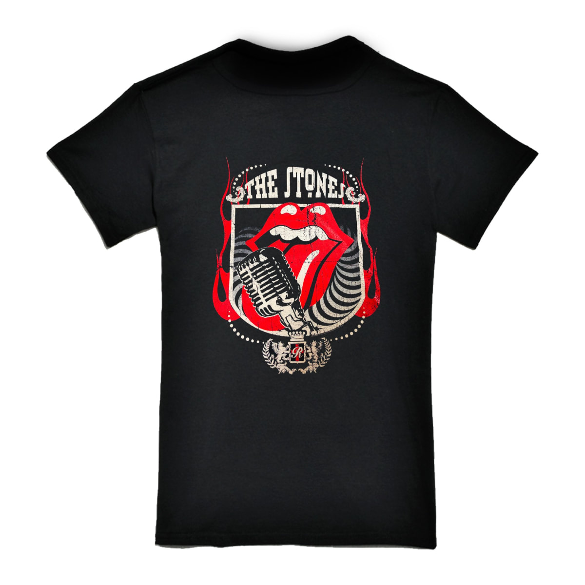 POLERA THE ROLLING STONES/ NEGRA HOMBRE (LENGUA Y MICROFONO)1