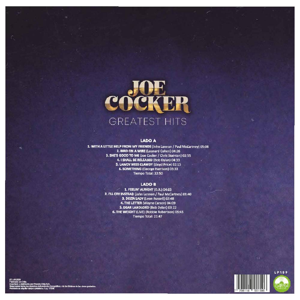 VINILO JOE COCKER/ GREATEST HITS (EDICION COLOR) 1LP2