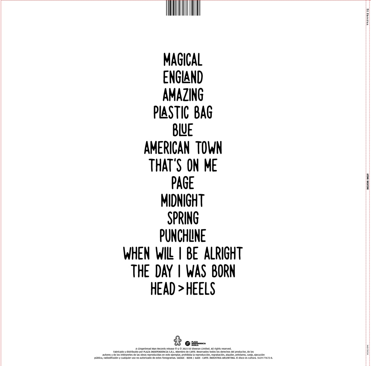 VINILO ED SHEERAN/ AUTUMN VARIATIONS (WHITE VINIL) 1LP2