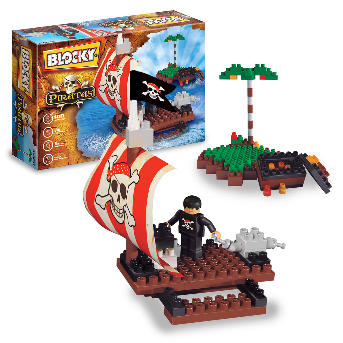 BLOCKY BALSA PIRATAS / 100 PIEZAS2