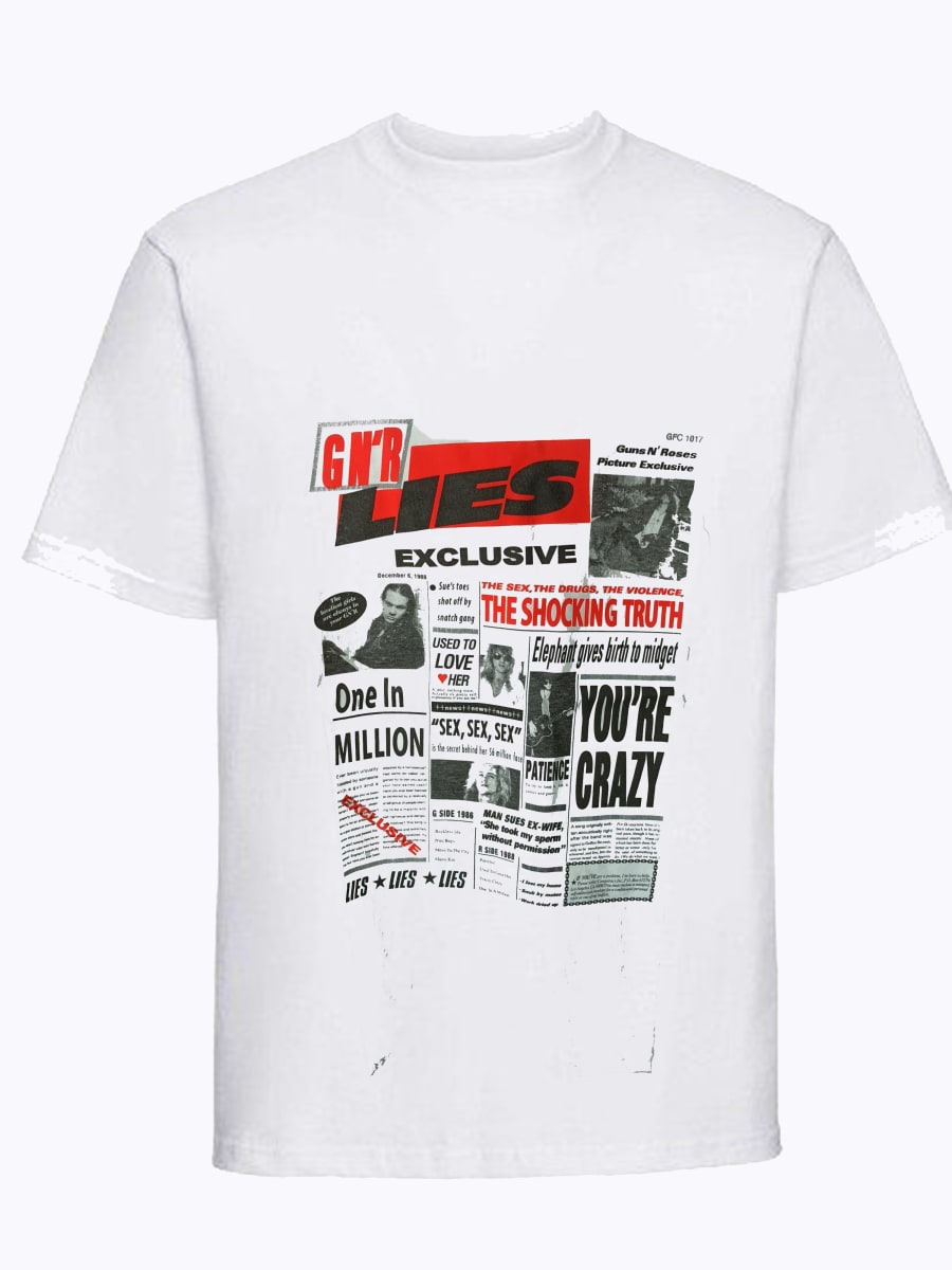 POLERA GUNS N' ROSES/ BLANCA HOMBRE (LIES)1