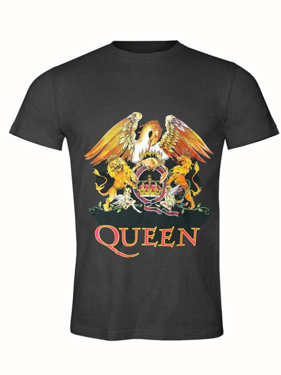 POLERA QUEEN/ NEGRA HOMBRE (ESCUDO QUEEN)1