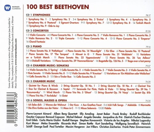CD CLASICOS WARNER/ 100 BEST SERIES BEETHOVEN 6CD2