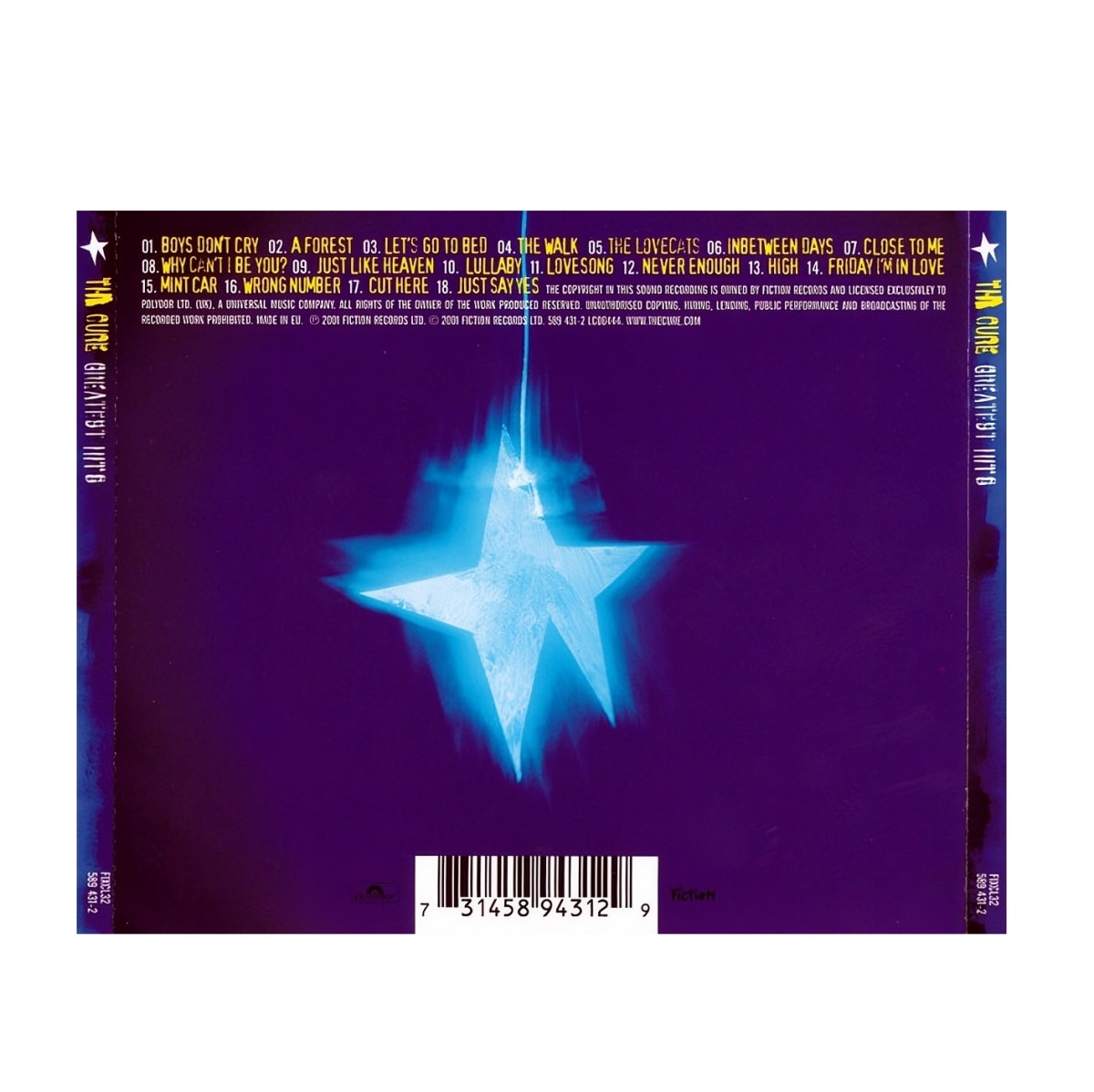 CD THE CURE/ GREATEST HITS 2CD2
