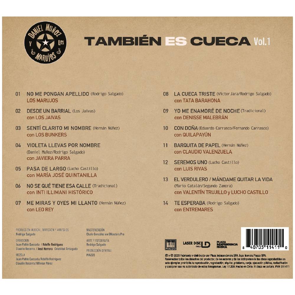 VINILO DANIEL MUÑOZ Y LOS MARUJOS/ TAMBIÉN ES CUECA VOL1 1LP3
