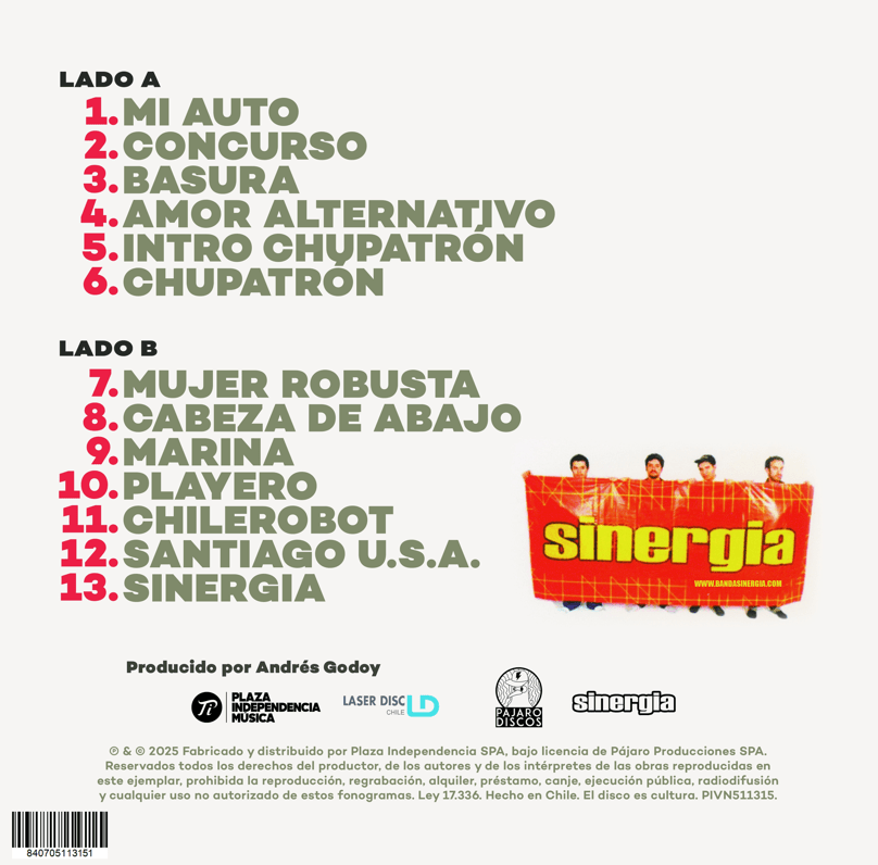 VINILO SINERGIA/ SINERGIA (TRANS BLUE VINYL) 1LP3