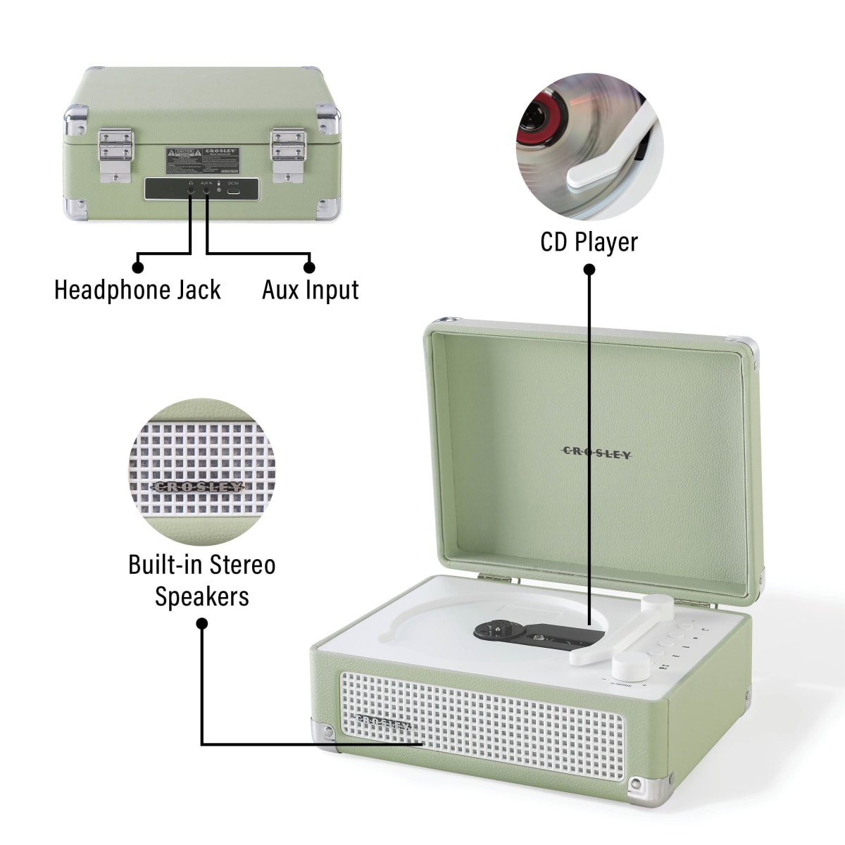 REPRODUCTOR DE CD CROSLEY/ CRUISER CD PLAYER BT MENTA7
