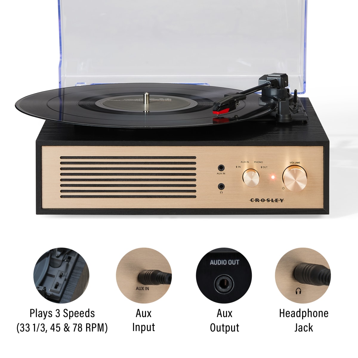 TORNAMESA CROSLEY/ RECORD PLAYER BT MILES BLACK4
