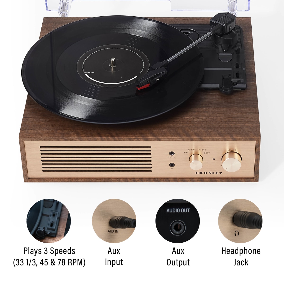 TORNAMESA CROSLEY/ RECORD PLAYER BT MILES NUT4