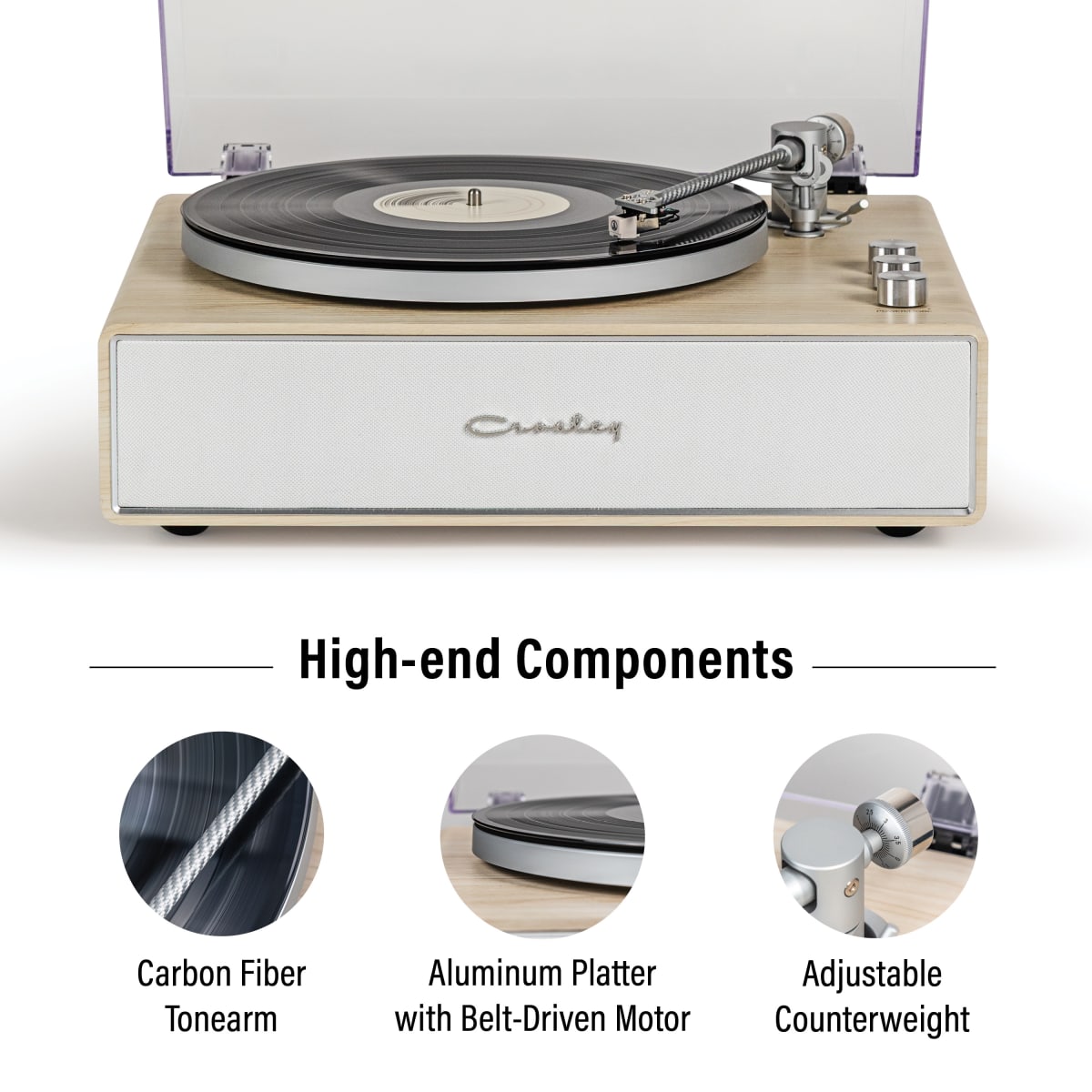 TORNAMESA CROSLEY/ RECORD PLAYER BT STAVE NATURAL10