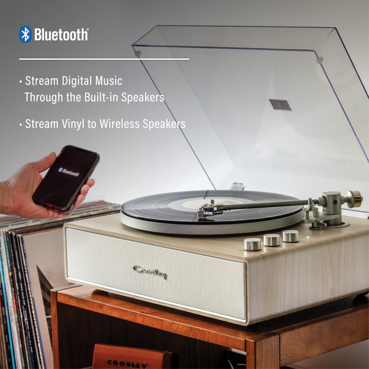 TORNAMESA CROSLEY/ RECORD PLAYER BT STAVE NATURAL6