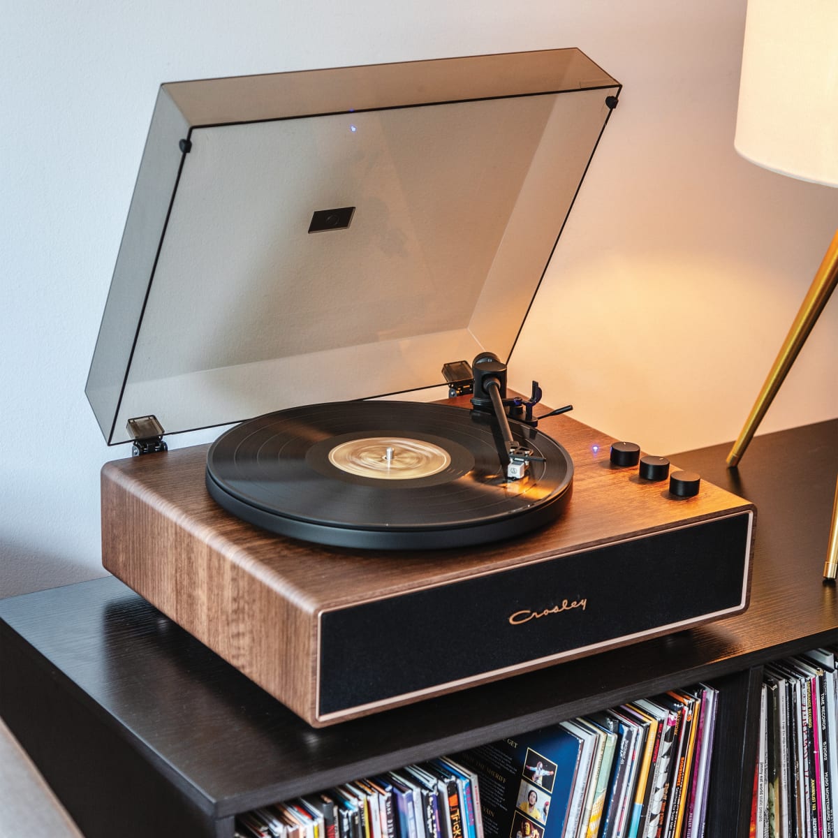 TORNAMESA CROSLEY/ RECORD PLAYER BT STAVE WALNUT2