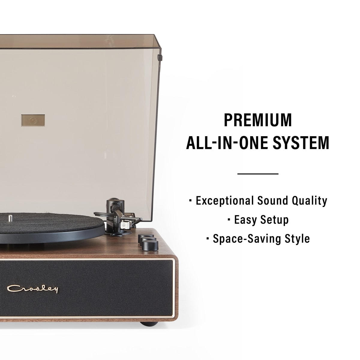 TORNAMESA CROSLEY/ RECORD PLAYER BT STAVE WALNUT8