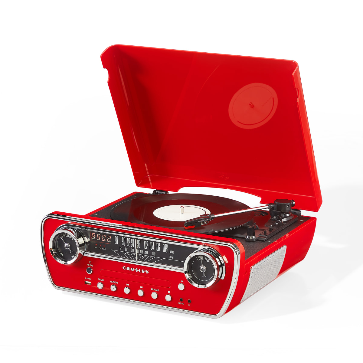 TORNAMESA CROSLEY/ POWEL 7-IN-1 RECORD PLAYER BT RED6
