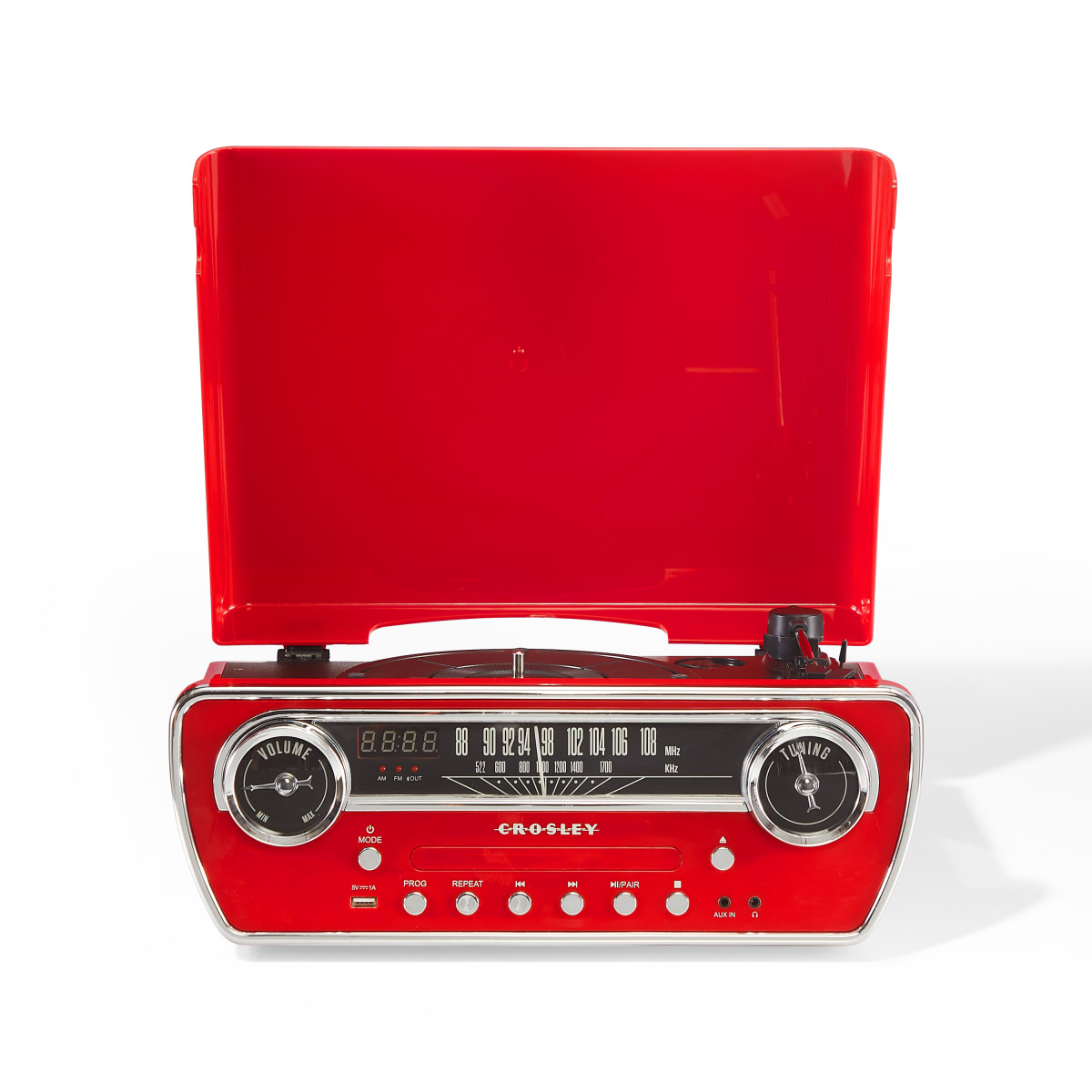 TORNAMESA CROSLEY/ POWEL 7-IN-1 RECORD PLAYER BT RED1