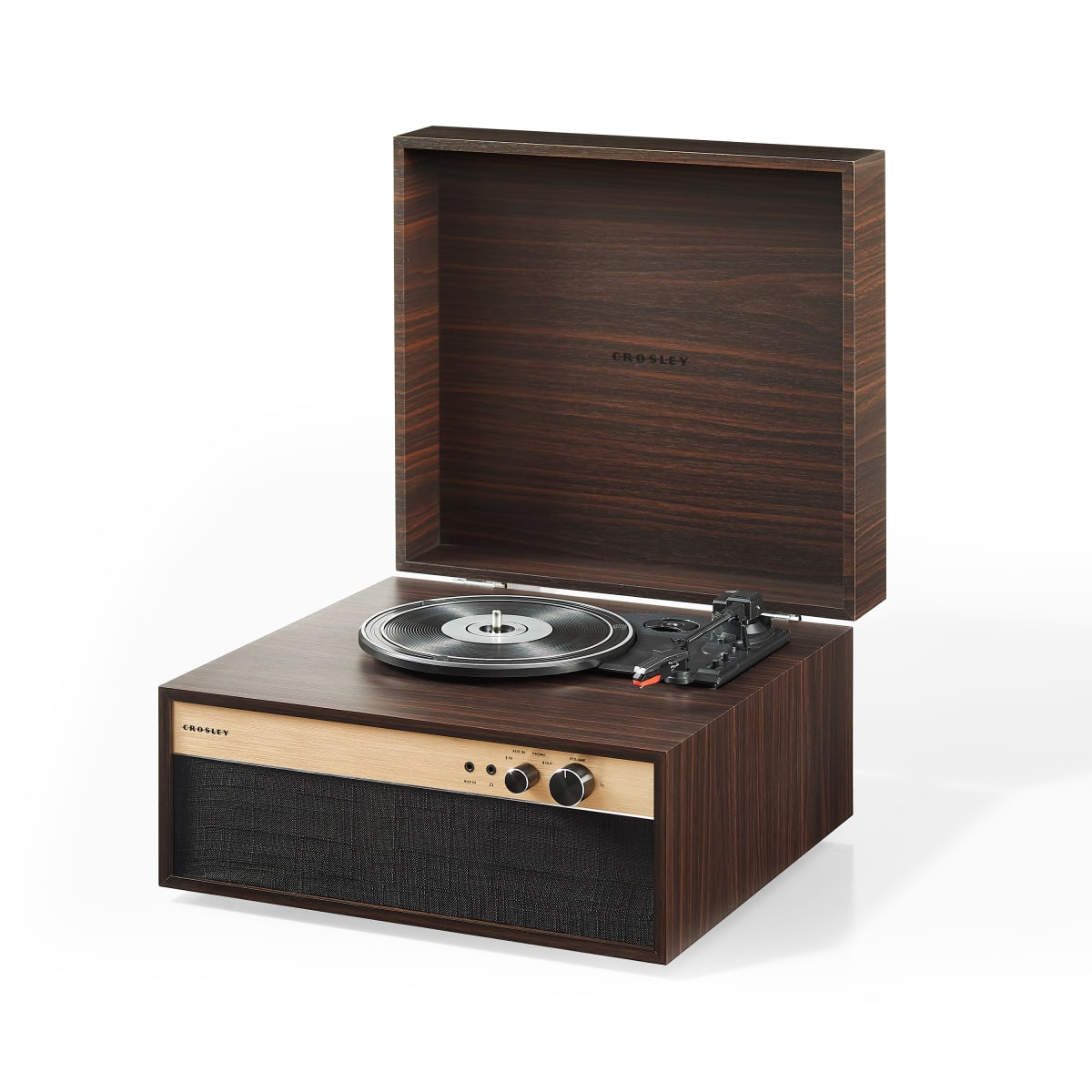 TORNAMESA CROSLEY/ JASPER RECORD PLAYER BT WALNUT6