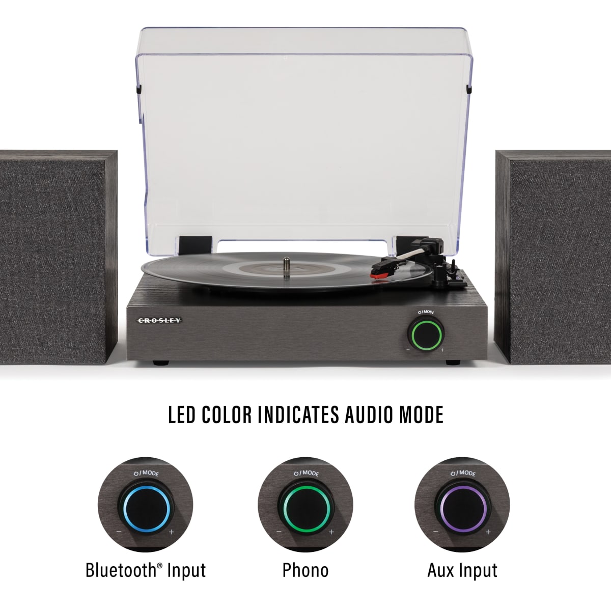 TORNAMESA CROSLEY/ ZANE RECORD PLAYER BT BLACK5