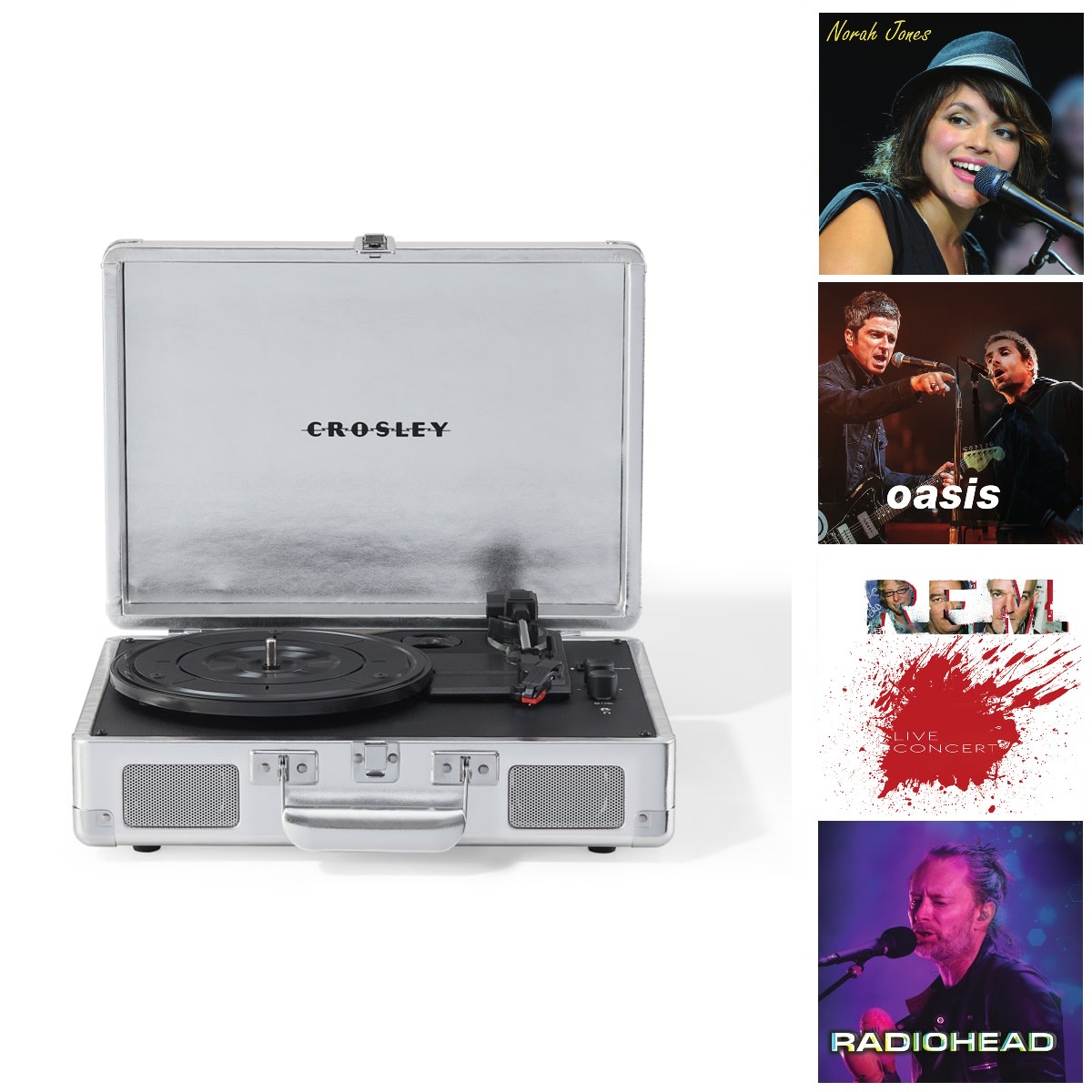 TORNAMESA CROSLEY/ CRUISER DELUXE BT SILVER + 4LP EXCLUSIVOS1