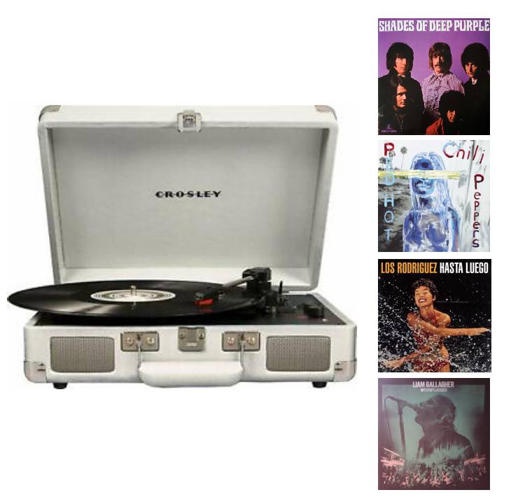 TORNAMESA CROSLEY/ CRUISER DELUXE BT WHITE + 4LP DE REGALO1