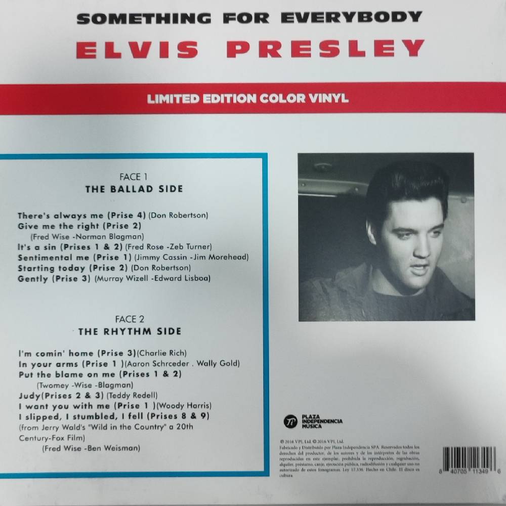 VINILO ELVIS PRESLEY/ SOMETHING FOR EVERYBODY 1LP2